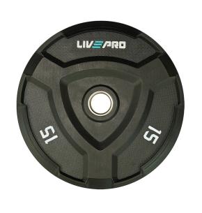 Disco olímpico Bumper LIVEPRO  (Peso: 15kg)