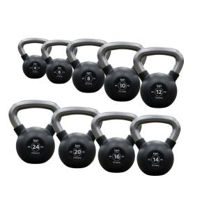 Set von 9 Gummierten Kettlebells 4-24 kg ION fitness