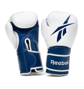 Guantes de boxeo de cuero Reebok Blanco/Azul (Talla: 10oz)