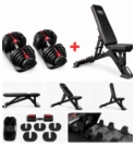 ION fitness Verstellbare Kurzhanteln 5 40 kg (Paar) und ION FID Multifunktions-Hantelbank