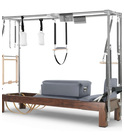Reformer Elina Pilates Cadillac Clásico madera oscura (Color: Gris)