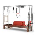 Reformer Elina Pilates Cadillac Clásico madera oscura (Color: Rojo)